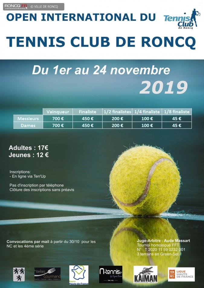 2019 - open tennis annonce