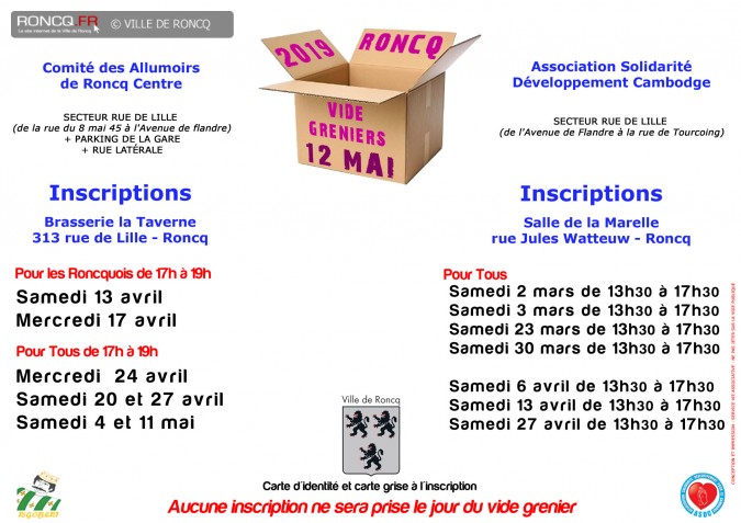 2019 - inscriptions puces printemps